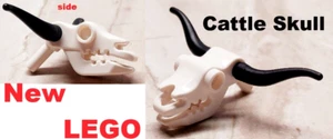 New LEGO Cattle Skull Cow Head Bones Black Long Horns Desert Gold Treasure Dead - Picture 1 of 1