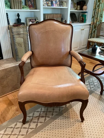 J. Robert Scott Villa Fauteuil Leather Arm Chair, Designed by Sally Sirkin Cover