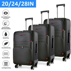 Koffer 518 Stoffkoffer 3-Rollen Trolley Koffer Reisekoffer Tasche Reisetasche - Bild 1 von 10