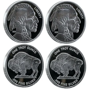 Lot of 2 - 1 oz Silver Mason Mint Buffalo Round 999 1 oz Fine Silver - In Stock - Picture 1 of 1