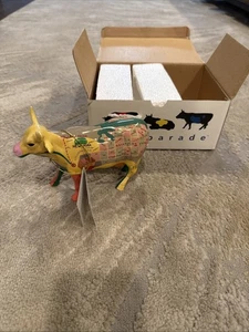Cow Parade Map Cow # 9162 Figurine NYC New York City Retired 2000 Read Flaws - Picture 1 of 12