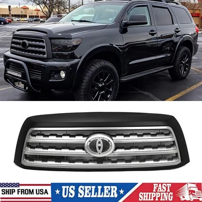 For 2008-2016 2017 Toyota Sequoia Platinum SR5 Matte Black Front Bumper Grille Foto 1 de 4