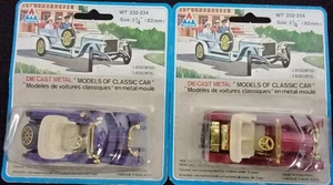 2 NEW TINTOYS, DIE CAST METAL, "MODELS OF CLASSIC CAR"  WT 232-234, Size 3 1/4" - Picture 1 of 9
