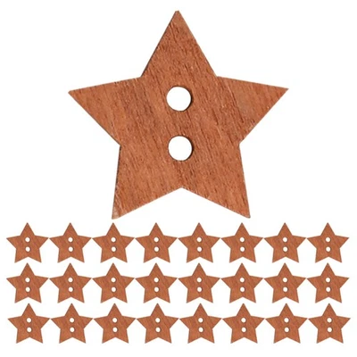  50 Pcs Sterne Holz Klein Kleine Holzsterne Vintage -Tasten Knöpfe Zum Nähen - Bild 1 von 4
