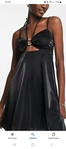 RIVER ISLAND SATIN FEEL BEACH DRESS SIZE 12 NEW WITHOUT TAGS - Picture 1 of 1