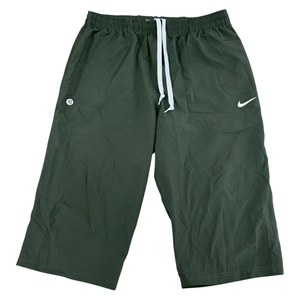 Pantalones Cortos Nike Verde Total 90 3/4 y2k Bolsillos con Cordón Sueltos Para Hombres XL Foto 1 de 4