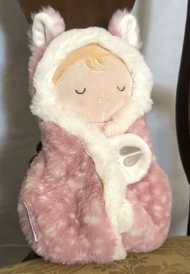Douglas Baby Hug Toys Rosa Marfil Cervatillo Suave Rubio Envoltura Muñeca Peluche 12" Foto 1 de 4