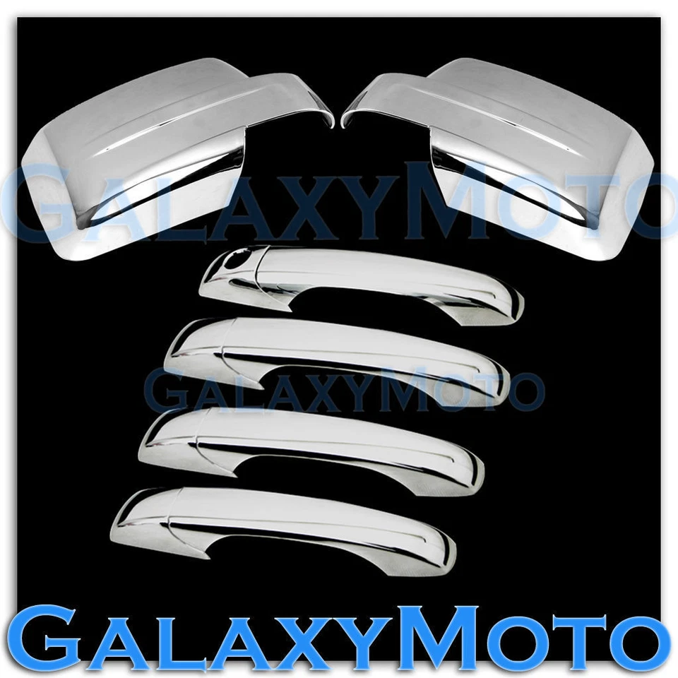 Тройное хромированное зеркало + 4 дверные ручки чехол для 07-15 JEEP PATRIOT комбинированный комплект - Изображение 1 из 1