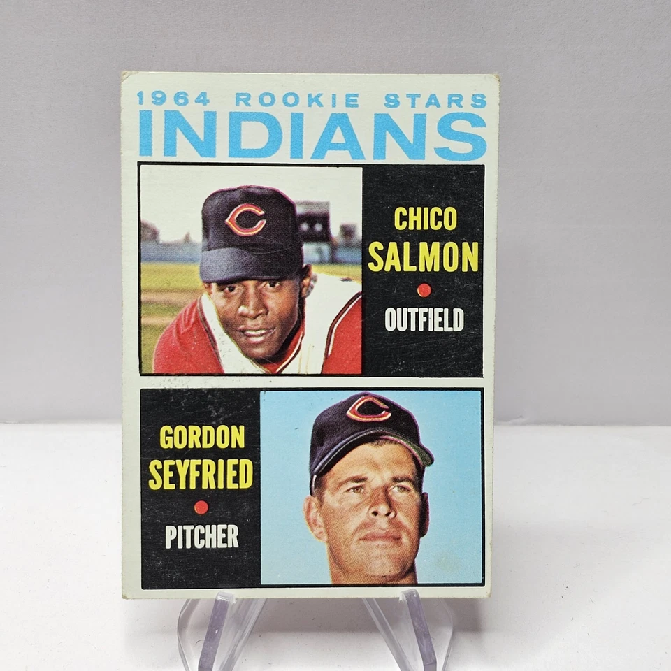 1964 Topps #499 1964 Indians Rookie Stars Chico Salmon/Seyfried NM-MT! - Image 1 of 1
