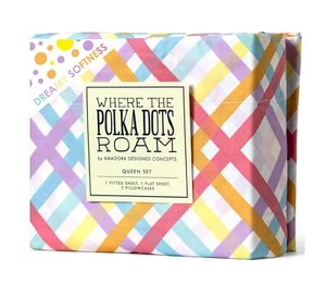 Where The Polka Dots Roam Colorful Rainbow Gingham Sheets, Queen Sheets for G... - Picture 1 of 5