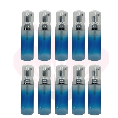 60ml Ombre Blue Foaming Pump Bottles Plastic Dispenser Lash Shampoo  10 pack — 第 1/4 张图片