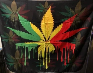 Colorful MARIJUANA LEAF DRIP PRINT TAPESTRY - Picture 1 of 2