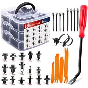 Kit de remaches de guardabarros de parachoques de nailon para automóvil con sujetadores de bridas de cable - Imagen 1 de 37