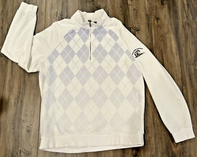 Ashworth 1/4 Quarter Zip Pullover Argyll Sweater Mens Large - Image 1 of 4