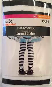 Collant a righe rosso-bianco-viola Halloween bambina accessorio costumi taglia S-M NUOVO - Foto 1 di 48