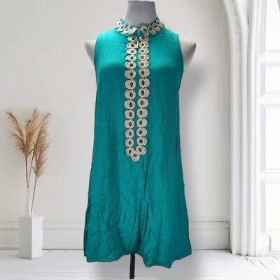 Lilly Pulitzer Jane Mini Dress Size 10 Zip Front Green Rayon Retro 60s - Image 1 of 4