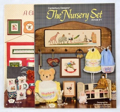 Lot of 2 CANTERBURY DESIGNS Cross Stitch Pattern Booklet Christmas Nursery Baby - Image 1 of 4