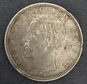 1904-D German States Baden Silver 5 Mark Coin -  VF-XF small Rim Ding - Picture 1 of 2