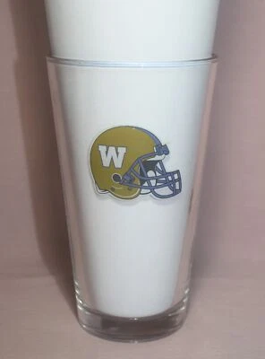 De colección. WINNIPEG BLUE BOMBERS FÚTBOL AMERICANO Y BUDWEISER CERVEZA VASO DORADO Y AZUL Foto 1 de 4
