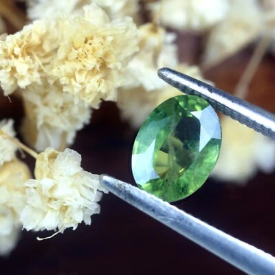 Astounding Certified 1.06ct Natural Green Sapphire Australian Oval 6.5x4.8mm - Image 1 of 2