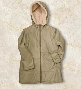 Zara Mädchen Regen Parka Mantel Gr 164 Olivgrün kuschelig warm - Bild 1 von 4