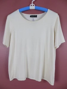 SC000503- JONES NEW YORK Women Silk Nylon Pullover Sweater Short Sleeve Ivory 0X - Imagen 1 de 6