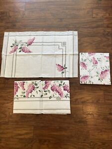 Bassetti Queen Double “Lilla”Set Outstanding Print Linens NEW Vintage From Italy