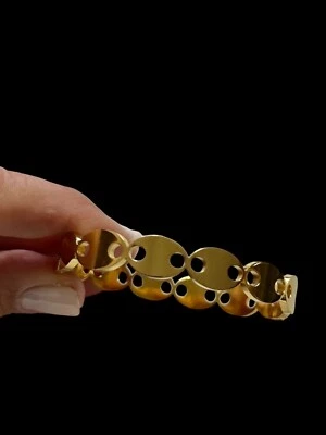 Stainless Steel Gold Plated Link Bangle - Image 1 of 4