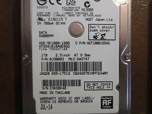 Hitachi HTS541010A9E662 Apple #655-1751G 1000gb 2,5" SATA - Bild 1 von 1