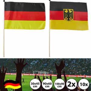Deutschland Fahne Flagge mit/ohne Adler Länderflagge Fußball WM EM Party Deko - Bild 1 von 13