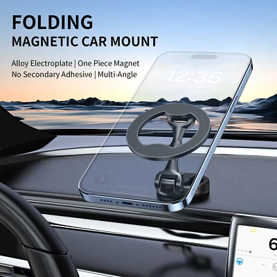 Ultra Alloy Folding 360 Rotating Magnetic Car Phone Holder for All Cell Phones  - Image 1 of 4