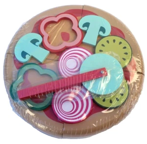 New Large Kids Pretend Play Food Toy - Pizza W/ Cutter & Toppings Set Fun Server - Picture 1 of 1