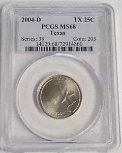 2004 D TEXAS STATE QUARTER PCGS MS68 - Picture 1 of 3