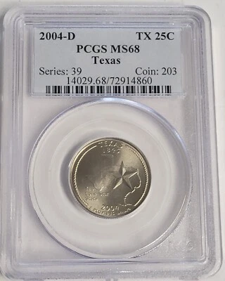 2004 D TEXAS STATE QUARTER PCGS MS68  - Image 1 of 3