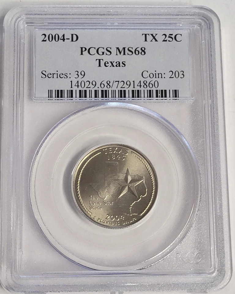 2004 D TEXAS STATE QUARTER PCGS MS68  - Image 1 of 3