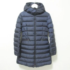 22AW MONCLER Kids CHARPAL Hooded 2WAY Long Down Coat 12Y Navy USED - Picture 1 of 12