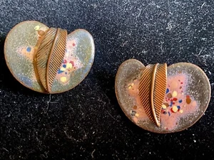 Vintage Kupfer Ohrringe Clip On 50er Jahre Modernist MCM - Bild 1 von 4