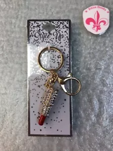 Style Up Red Lipstick Crystal Pendant Charm Purse Bag Car Key Chain Accessories - Picture 1 of 2