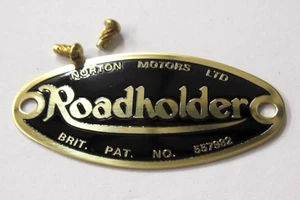 Roadholder Fork Badge Norton 06-7908 06-7114 w rivets Atlas P11 Ranger Mercury - Picture 1 of 3