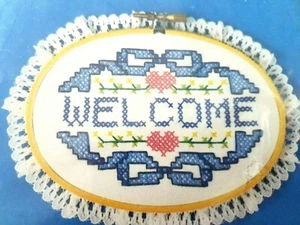 kit Colortex 3152 WELCOME 4.5X6" cross stitch 1987 includes Frame New Sealed - Picture 1 of 4