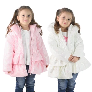 Abrigo acolchado acolchado con capucha - Chaqueta iridiscente de invierno, ropa exterior para bebés y niñas - Imagen 1 de 21