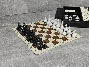 Vintage pocket chess. Magnetic Chess/ Miniature Domino/ Checkers - Picture 1 of 10