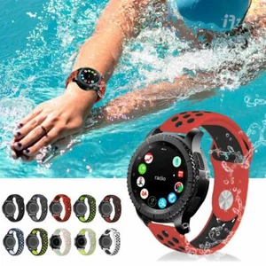 Correa de pulsera de silicona para reloj inteligente Samsung Galaxy Gear S3/S2 22 mm/20 mm - Imagen 1 de 41