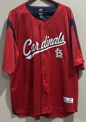 St Louis Cardinals Adult 2XL MLB Jersey Button Up Down Dynasty Red White - Image 1 of 4