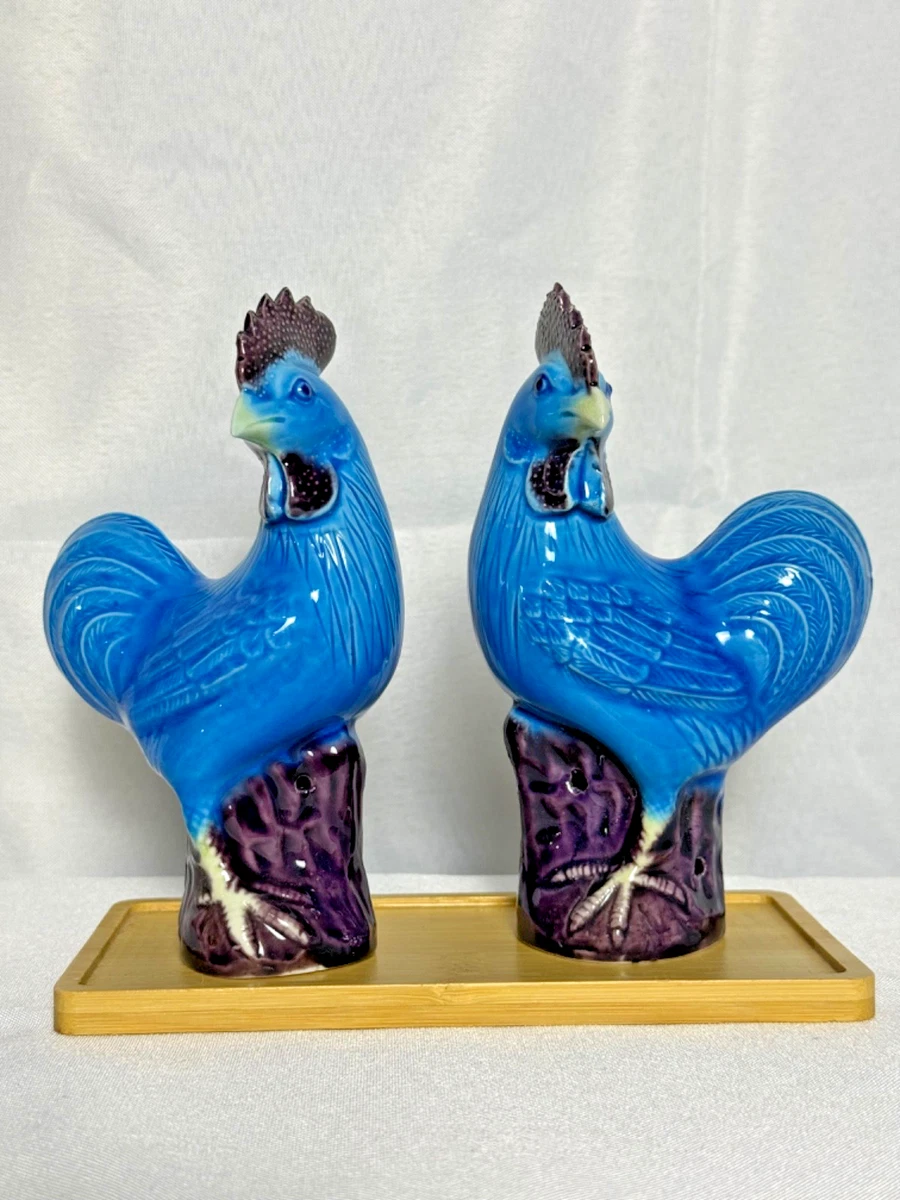 中国古董蓝色公鸡雕像和雕像| eBay