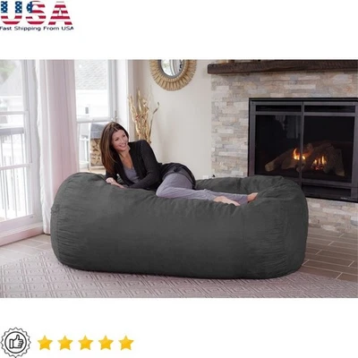 Oversized Memory Foam Bean Bag Chair Kids Adults Lounger Soft Microsuede New - Image 1 of 4