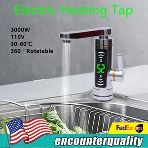  3000 W Electric Instant Hot Shower Kitchen Faucet Tankless Water Heater  - Picture 1 of 18