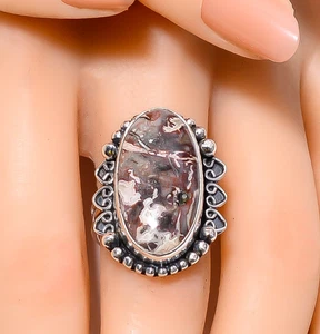 Crazy Lace Agate Gemstone 925 Sterling Silver Handmade Jewelry Ring All Size - Picture 1 of 6