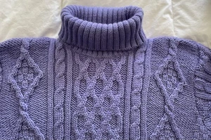 Callum Country Collection - Womens S- Cabled Irish Knit Sweater -Purple- Ireland - Picture 1 of 8