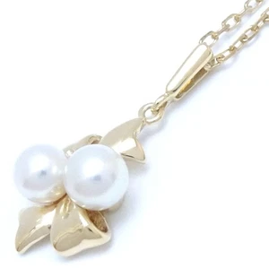 MIKIMOTO 18K Yellow Gold Ribbon Necklace Pearl 4.5mm/4.8mm /293197 - Bild 1 von 6